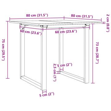 Dining Table O-Frame 80x80x75 cm Solid Wood Pine and Cast Iron