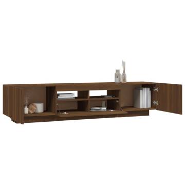 2 Piece TV Cabinet Set with LED Lights Brown Oak Engineered Wood