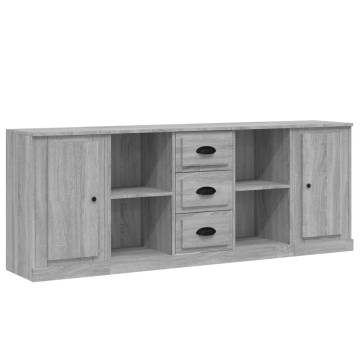 Sideboards 3 pcs Grey Sonoma Engineered Wood