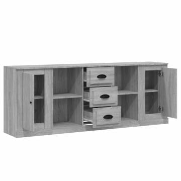 Sideboards 3 pcs Grey Sonoma Engineered Wood