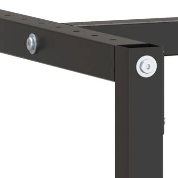 Work Bench Frame Matte Black and Matte Red 180x57x79 cm Metal