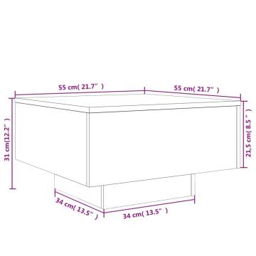 Coffee Table Black 55x55x31 cm Engineered Wood