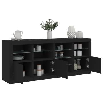 Sideboard with LED Lights Black 164x37x67 cm