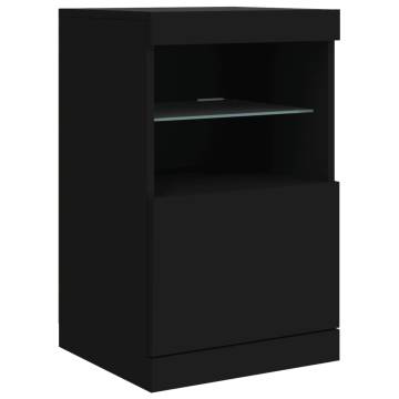 Sideboard with LED Lights Black 164x37x67 cm