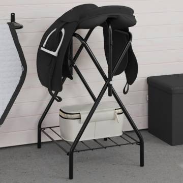 Saddle Rack Foldable Freestanding Black Iron