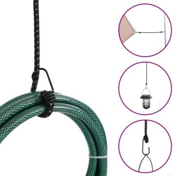 Bungee Cords with Reflective Strips and Hooks 10 pcs 59 cm