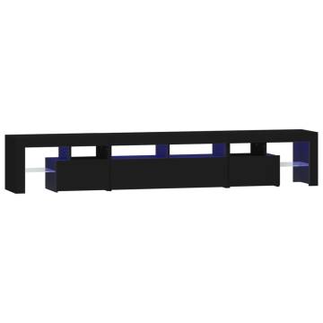 TV Cabinet with LED Lights Black 230x36.5x40 cm