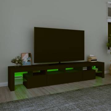 TV Cabinet with LED Lights Black 230x36.5x40 cm