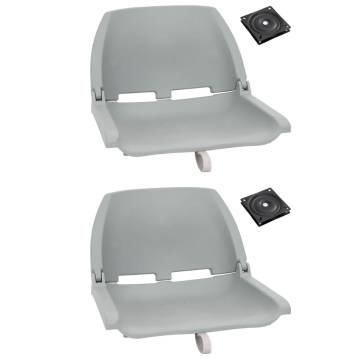 4 Piece Foldable Boat Seat Set Grey