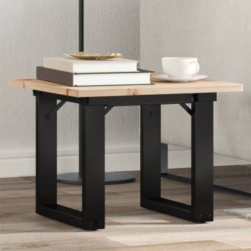 Coffee Table O-Frame 40x40x35 cm Solid Wood Pine and Cast Iron