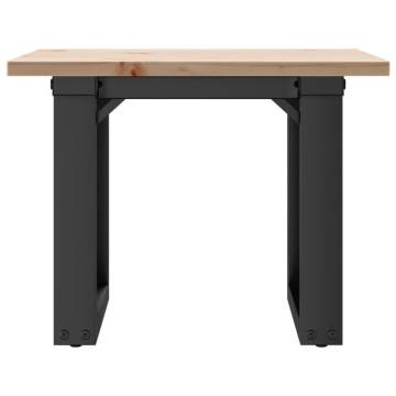 Coffee Table O-Frame 40x40x35 cm Solid Wood Pine and Cast Iron