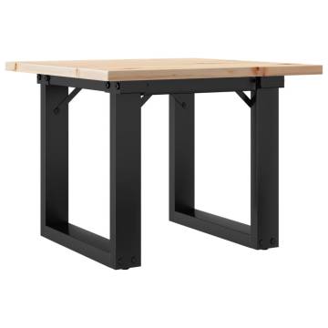 Coffee Table O-Frame 40x40x35 cm Solid Wood Pine and Cast Iron