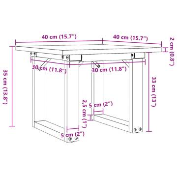 Coffee Table O-Frame 40x40x35 cm Solid Wood Pine and Cast Iron