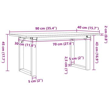 Coffee Table O-Frame 90x40x45 cm Solid Wood Pine and Cast Iron