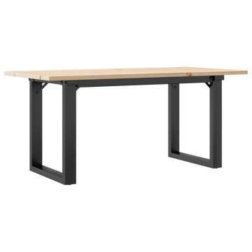 Coffee Table O-Frame 100x50x45 cm Solid Wood Pine and Cast Iron