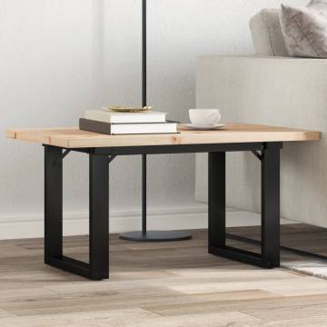 Coffee Table O-Frame 80x50x40.5 cm Solid Wood Pine and Cast Iron