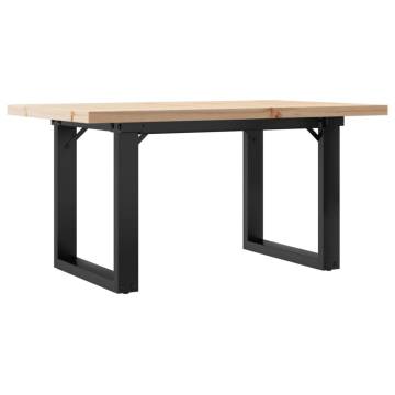 Coffee Table O-Frame 80x50x40.5 cm Solid Wood Pine and Cast Iron