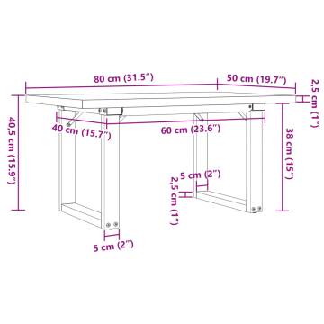 Coffee Table O-Frame 80x50x40.5 cm Solid Wood Pine and Cast Iron