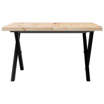 Coffee Table X-Frame 70x70x40.5 cm Solid Wood Pine and Cast Iron