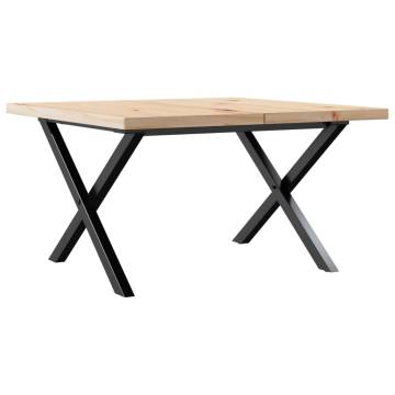 Coffee Table X-Frame 70x70x40.5 cm Solid Wood Pine and Cast Iron