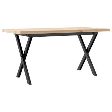 Coffee Table X-Frame 100x50x45.5 cm Solid Wood Pine and Cast Iron