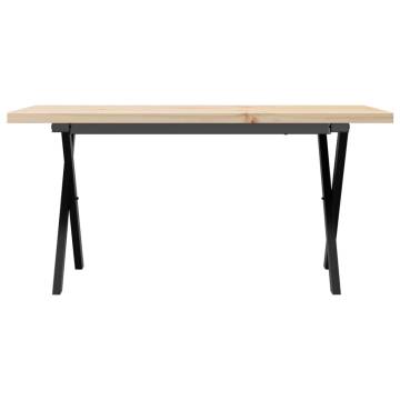 Coffee Table X-Frame 100x50x45.5 cm Solid Wood Pine and Cast Iron