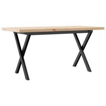 Coffee Table X-Frame 100x50x45.5 cm Solid Wood Pine and Cast Iron