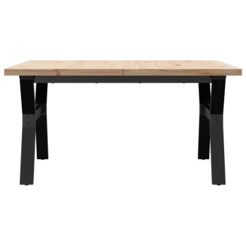 Coffee Table Y-Frame 90x90x45.5 cm Solid Wood Pine and Cast Iron