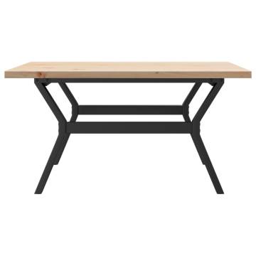 Coffee Table Y-Frame 90x90x45.5 cm Solid Wood Pine and Cast Iron