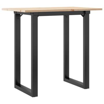 Dining Table O-Frame 80x50x75 cm Solid Wood Pine and Cast Iron