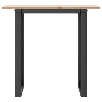 Dining Table O-Frame 80x50x75 cm Solid Wood Pine and Cast Iron