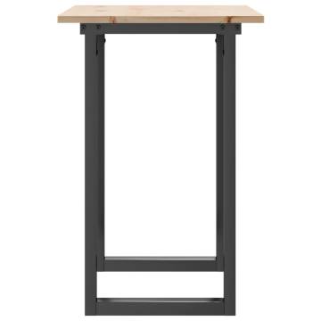 Dining Table O-Frame 80x50x75 cm Solid Wood Pine and Cast Iron