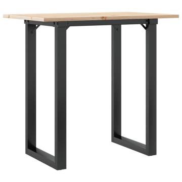 Dining Table O-Frame 80x50x75 cm Solid Wood Pine and Cast Iron