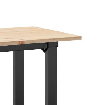 Dining Table O-Frame 80x50x75 cm Solid Wood Pine and Cast Iron