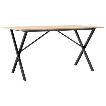 Dining Table X-Frame 140x80x75 cm Solid Wood Pine and Cast Iron