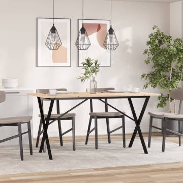 Dining Table X-Frame 140x80x75 cm Solid Wood Pine and Cast Iron