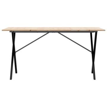 Dining Table X-Frame 140x80x75 cm Solid Wood Pine and Cast Iron