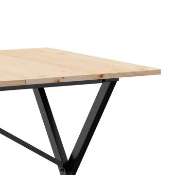 Dining Table X-Frame 140x80x75 cm Solid Wood Pine and Cast Iron