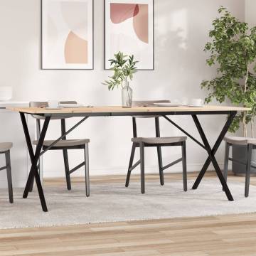 Dining Table X-Frame 180x90x75 cm Solid Wood Pine and Cast Iron