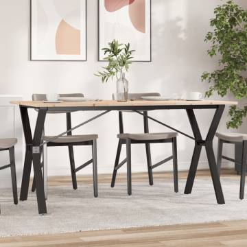 Dining Table Y-Frame 160x80x75 cm Solid Wood Pine and Cast Iron