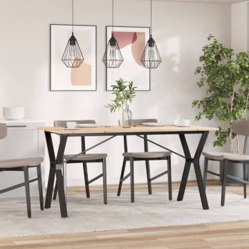 Dining Table Y-Frame 160x80x75 cm Solid Wood Pine and Cast Iron