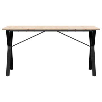 Dining Table Y-Frame 160x80x75 cm Solid Wood Pine and Cast Iron