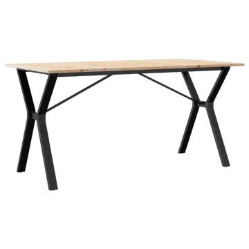 Dining Table Y-Frame 160x80x75 cm Solid Wood Pine and Cast Iron