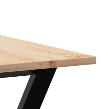 Dining Table Y-Frame 160x80x75 cm Solid Wood Pine and Cast Iron