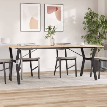 Dining Table Y-Frame 200x100x75 cm Solid Wood Pine and Cast Iron