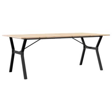 Dining Table Y-Frame 200x100x75 cm Solid Wood Pine and Cast Iron