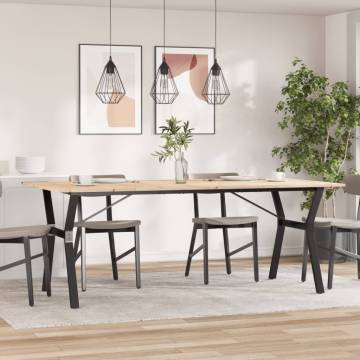 Dining Table Y-Frame 200x100x75 cm Solid Wood Pine and Cast Iron