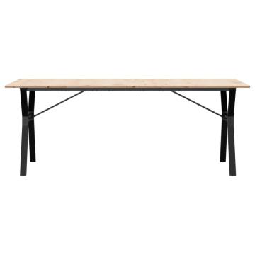 Dining Table Y-Frame 200x100x75 cm Solid Wood Pine and Cast Iron