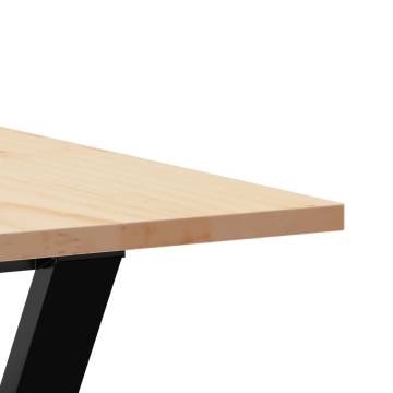 Dining Table Y-Frame 200x100x75 cm Solid Wood Pine and Cast Iron