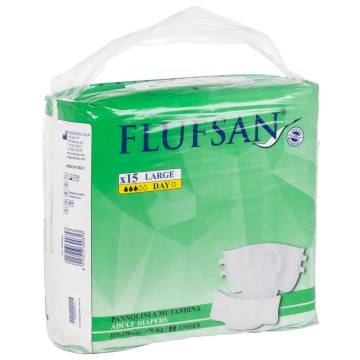 Flufsan Adult Diapers Disposable 15 pcs Size L